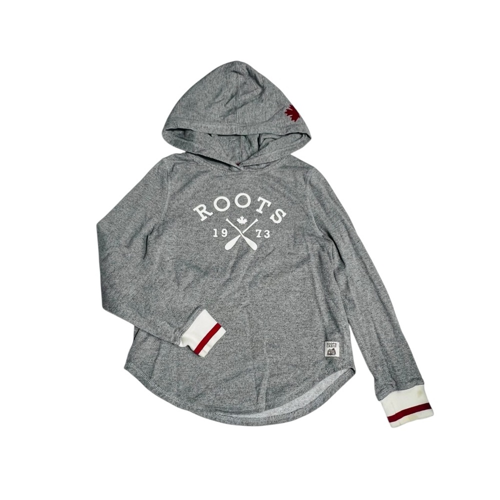 Roots Kids Heather Gray Hoodie with Red‎ Accents